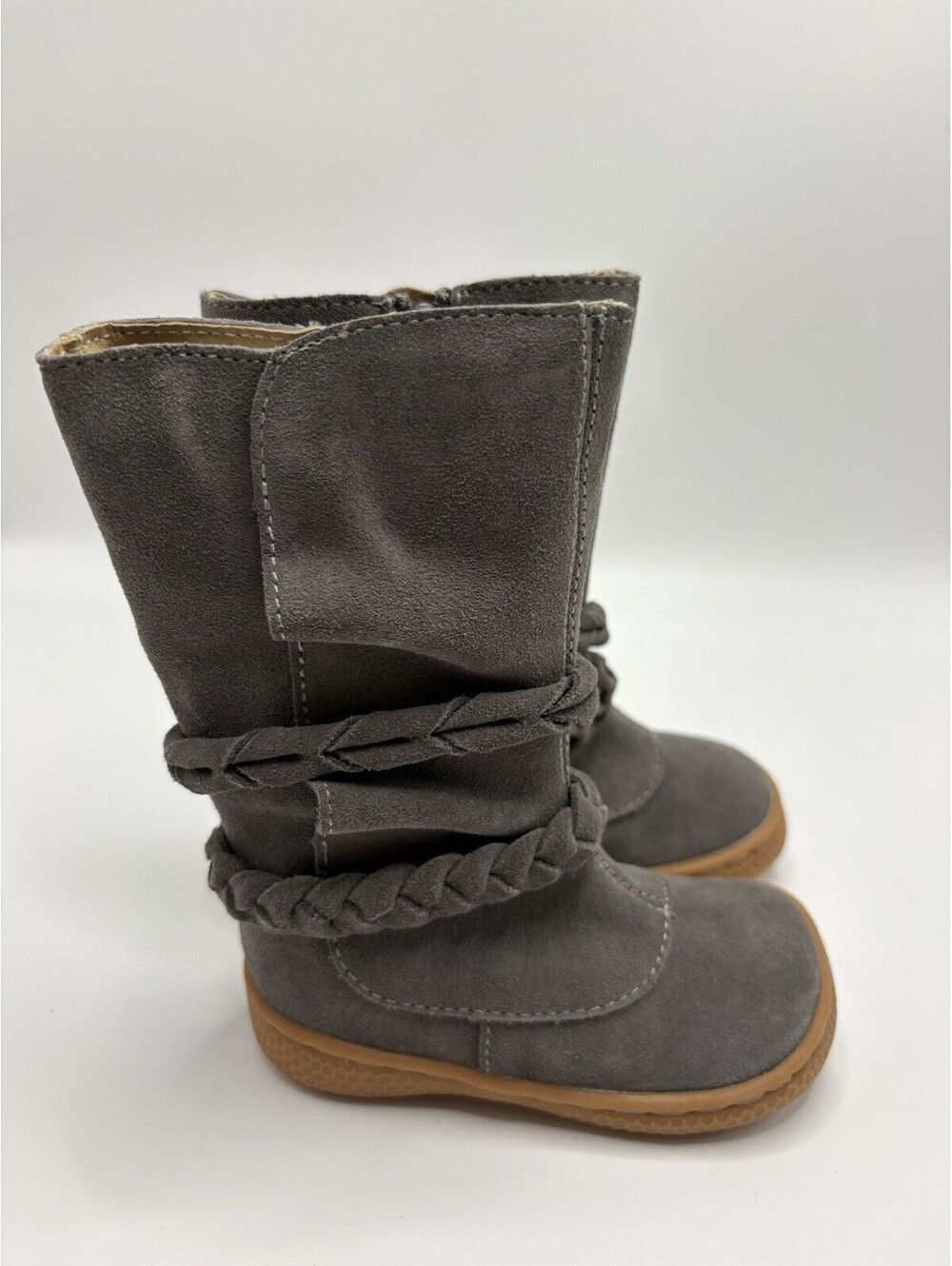 Livie & Luca Girls Toddler Calliope Gray Classic Sz 4 Suede Leather Boots